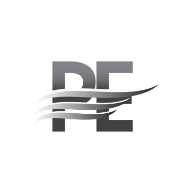 Initial PE wing logo, grey color vector logotype, logo for company name business and company identity.