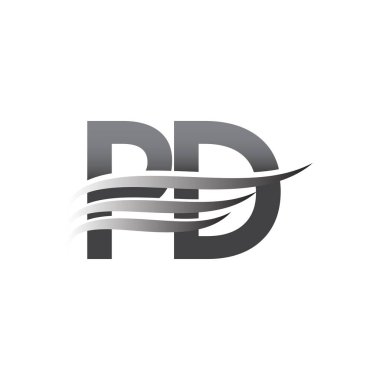 Initial PD wing logo, grey color vector logotype, logo for company name business and company identity.