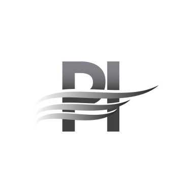 Initial PI wing logo, grey color vector logotype, logo for company name business and company identity.