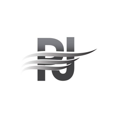 Initial PJ wing logo, grey color vector logotype, logo for company name business and company identity.