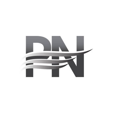 Initial PN wing logo, grey color vector logotype, logo for company name business and company identity.