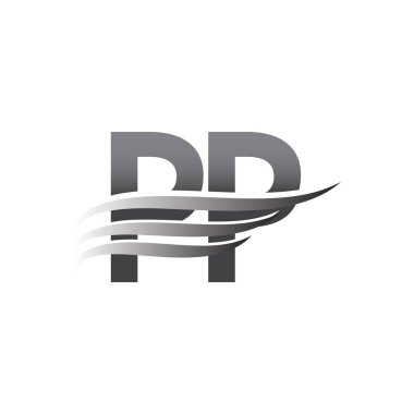 Initial PP wing logo, grey color vector logotype, logo for company name business and company identity.