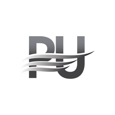 Initial PU wing logo, grey color vector logotype, logo for company name business and company identity.