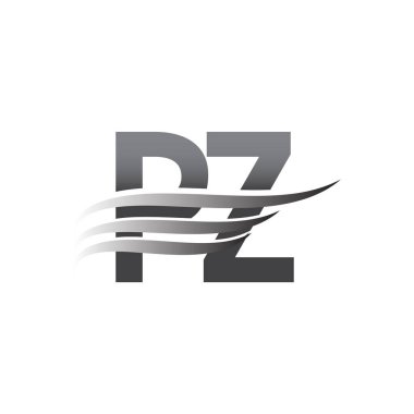 Initial PZ wing logo, grey color vector logotype, logo for company name business and company identity.