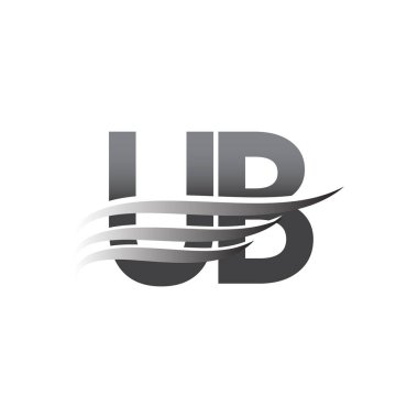 Initial UB wing logo, grey color vector logotype, logo for company name business and company identity.