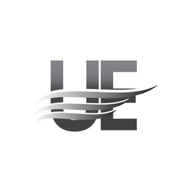 Initial UE wing logo, grey color vector logotype, logo for company name business and company identity.
