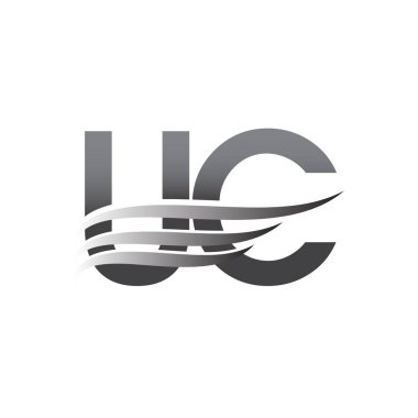 Initial UC wing logo, grey color vector logotype, logo for company name business and company identity.