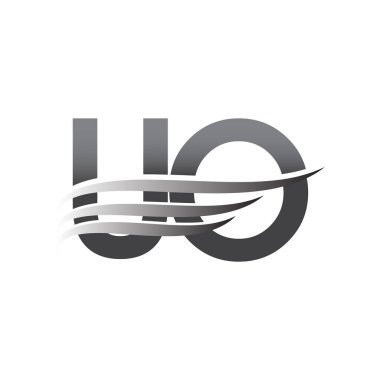 Initial UO wing logo, grey color vector logotype, logo for company name business and company identity.