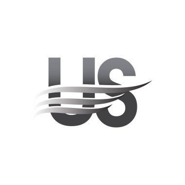 Initial US wing logo, grey color vector logotype, logo for company name business and company identity.
