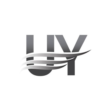 Initial UY wing logo, grey color vector logotype, logo for company name business and company identity.