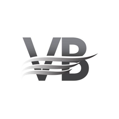 Initial VB wing logo, grey color vector logotype, logo for company name business and company identity.