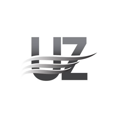 Initial UZ wing logo, grey color vector logotype, logo for company name business and company identity.