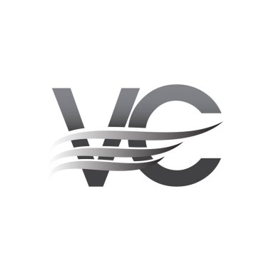Initial VC wing logo, grey color vector logotype, logo for company name business and company identity.