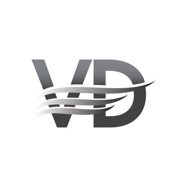 Initial VD wing logo, grey color vector logotype, logo for company name business and company identity.