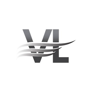 Initial VL wing logo, grey color vector logotype, logo for company name business and company identity.
