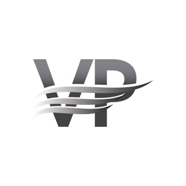 Initial VP wing logo, grey color vector logotype, logo for company name business and company identity.