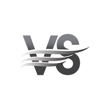Initial VS wing logo, grey color vector logotype, logo for company name business and company identity.