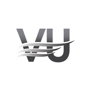 Initial VU wing logo, grey color vector logotype, logo for company name business and company identity.