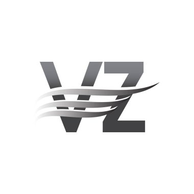 Initial VZ wing logo, grey color vector logotype, logo for company name business and company identity.