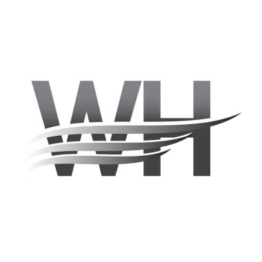 Initial WH wing logo, grey color vector logotype, logo for company name business and company identity.