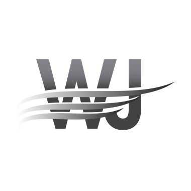 Initial WJ wing logo, grey color vector logotype, logo for company name business and company identity.