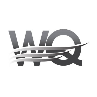 Initial WQ wing logo, grey color vector logotype, logo for company name business and company identity.