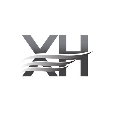 Initial XH wing logo, grey color vector logotype, logo for company name business and company identity.
