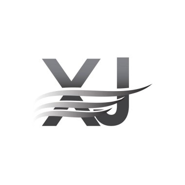 Initial XJ wing logo, grey color vector logotype, logo for company name business and company identity.