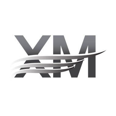 Initial XM wing logo, grey color vector logotype, logo for company name business and company identity.