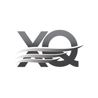 Initial XQ wing logo, grey color vector logotype, logo for company name business and company identity.