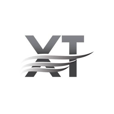 Initial XT wing logo, grey color vector logotype, logo for company name business and company identity.
