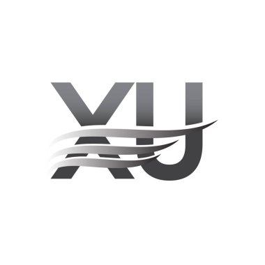 Initial XU wing logo, grey color vector logotype, logo for company name business and company identity.