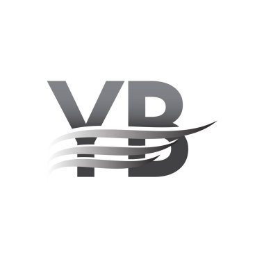 Initial YB wing logo, grey color vector logotype, logo for company name business and company identity.