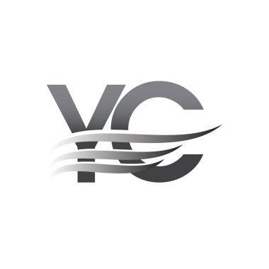 Initial YC wing logo, grey color vector logotype, logo for company name business and company identity.