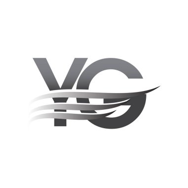 Initial YG wing logo, grey color vector logotype, logo for company name business and company identity.