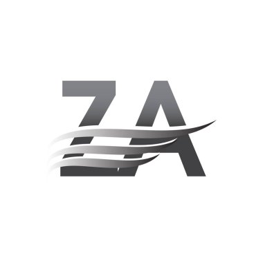 İlk ZA kanat logosu, gri renk vektör logosu, şirket adı ve şirket kimliği logosu.