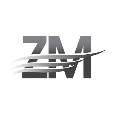 İlk ZM kanat logosu, gri renk vektör logoti, şirket adı ve şirket kimliği logosu.