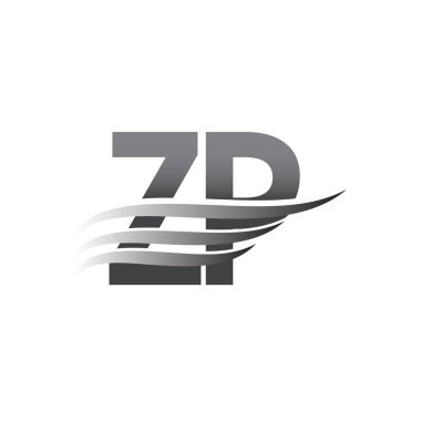 İlk ZP kanat logosu, gri renk vektör logosu, şirket adı ve şirket kimliği logosu.