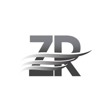 İlk ZR kanat logosu, gri renk vektör logosu, şirket adı ve şirket kimliği logosu.