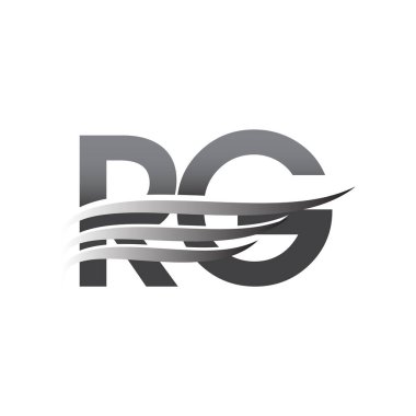 İlk RG kanat logosu, gri renk vektör logosu, şirket adı ve şirket kimliği logosu.