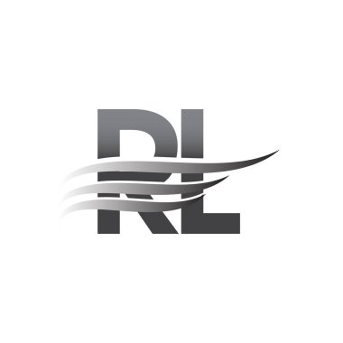 İlk RL kanat logosu, gri renk vektör logosu, şirket adı ve şirket kimliği logosu.