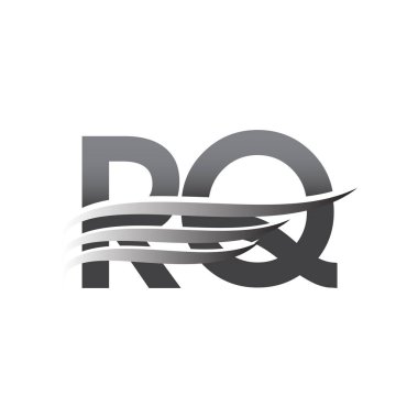 İlk RQ kanat logosu, gri renk vektör logosu, şirket adı ve şirket kimliği logosu.