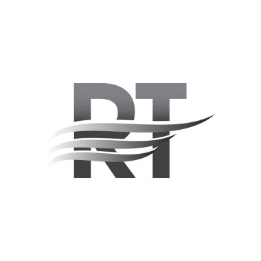 İlk RT kanat logosu, gri renk vektör logosu, şirket adı ve şirket kimliği logosu.