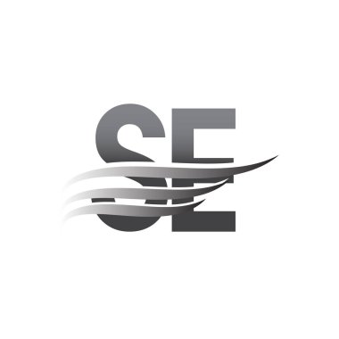 SE kanat logosu, gri renk vektör logosu, şirket adı ve şirket kimliği logosu.