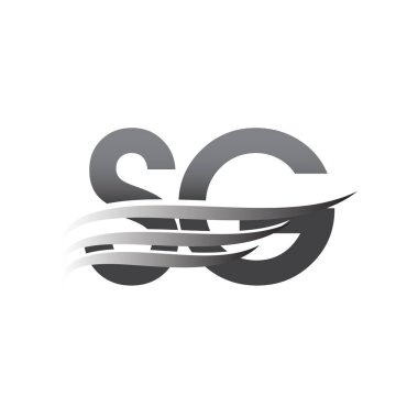 İlk SG kanat logosu, gri renk vektör logosu, şirket adı ve şirket kimliği logosu.