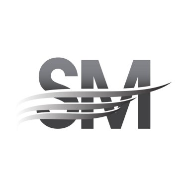 Başlangıçta SM kanat logosu, gri renk vektör logosu, şirket adı ve şirket kimliği logosu.