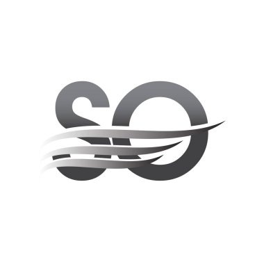 SO kanat logosu, gri renk vektör logosu, şirket adı ve şirket kimliği logosu.