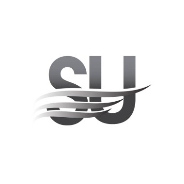İlk SU kanat logosu, gri renk vektör logoti, şirket adı ve şirket kimliği logosu.