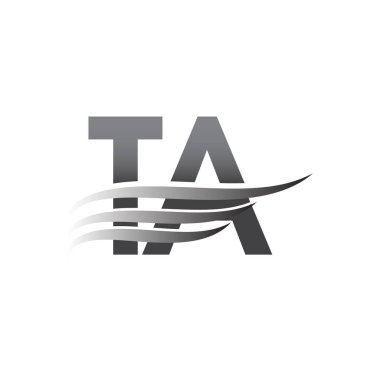 İlk TA kanat logosu, gri renk vektör logosu, şirket adı ve şirket kimliği logosu.