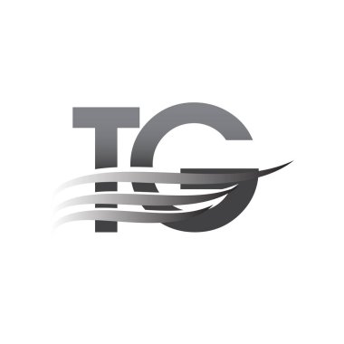 İlk TG kanat logosu, gri renk vektör logosu, şirket adı ve şirket kimliği logosu.
